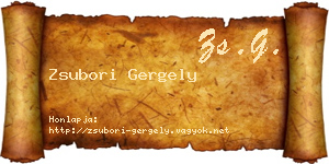 Zsubori Gergely névjegykártya